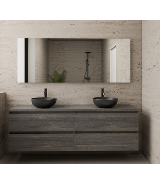 GLISS DESIGN Badkamermeubel Gliss Project 200cm⎢4-lades⎢Frey Oak⎢Onderkast met topblad