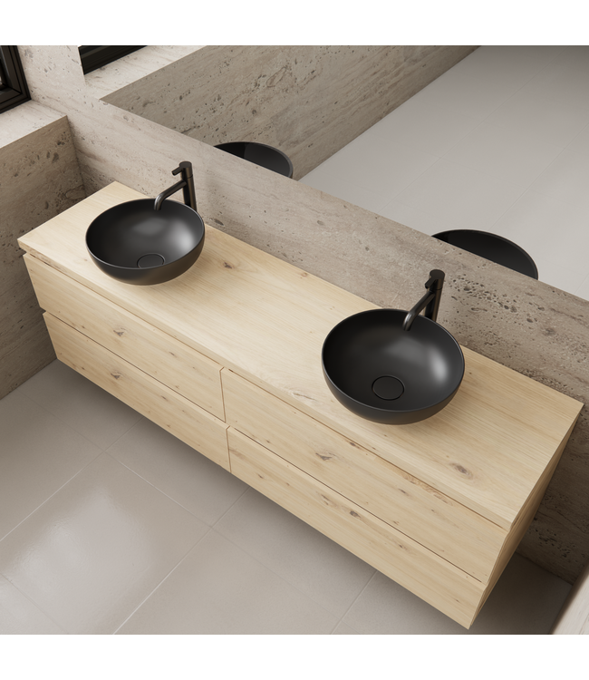 GLISS DESIGN Badkamermeubel Gliss Project 200cm⎢4-lades⎢Artisan Oak⎢Onderkast met topblad