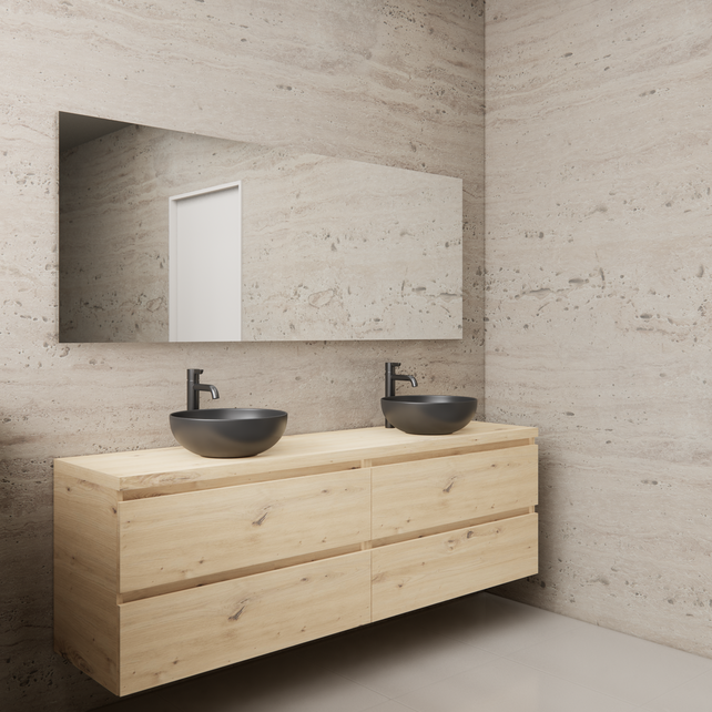 Badkamermeubel Gliss Project 200cm⎢4-lades⎢Artisan Oak⎢Onderkast met topblad