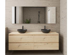 Badkamermeubel Gliss Project 200cm⎢4-lades⎢Artisan Oak⎢Onderkast met topblad