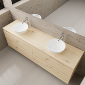 Badkamermeubel Gliss Project 200cm⎢4-lades⎢Artisan Oak⎢Onderkast met topblad