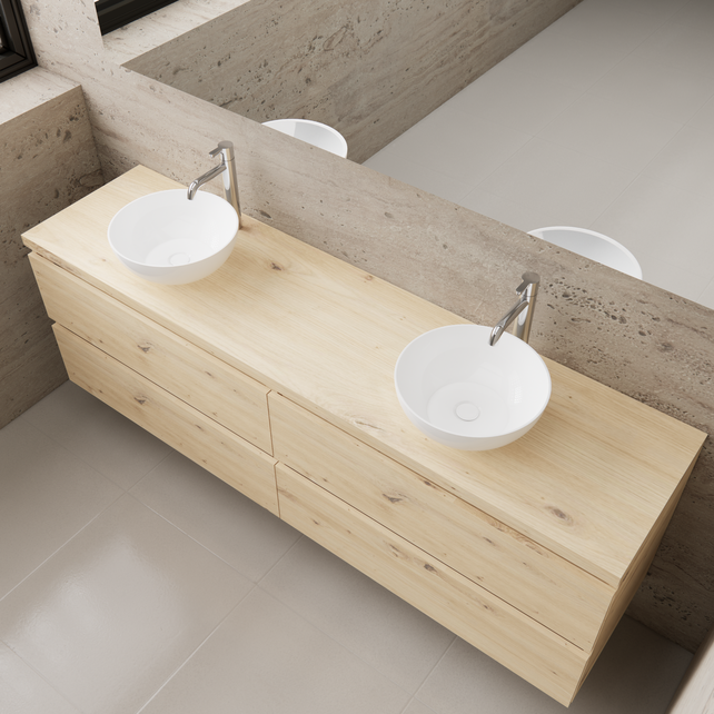 Badkamermeubel Gliss Project 200cm⎢4-lades⎢Artisan Oak⎢Onderkast met topblad