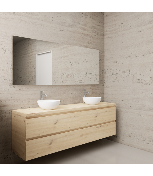 Badkamermeubel Gliss Project 200cm⎢4-lades⎢Artisan Oak⎢Onderkast met topblad