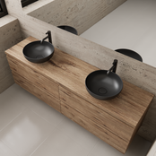 Badkamermeubel Gliss Project 200cm⎢4-lades⎢Wellington Oak⎢Onderkast met topblad