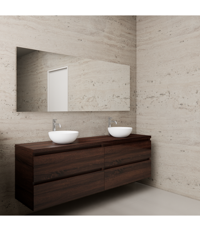 Badkamermeubel Gliss Project 200cm⎢4-lades⎢Sonoma Choco⎢Onderkast met topblad