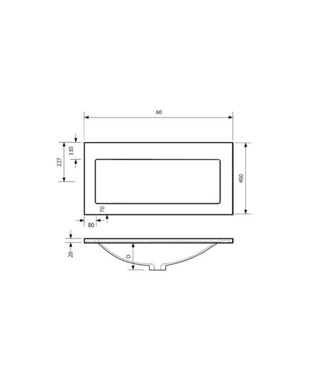 Badkamermeubel met wastafel⎢Mat Wit⎢Gliss Project 60cm⎢Sonoma Choco