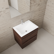 Badkamermeubel met wastafel⎢Mat Wit⎢Gliss Project 60cm⎢Sonoma Choco