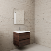 Badkamermeubel met wastafel⎢Mat Wit⎢Gliss Project 60cm⎢Sonoma Choco