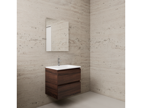 Badkamermeubel met wastafel⎢Mat Wit⎢Gliss Project 60cm⎢Sonoma Choco