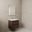 GLISS DESIGN Badkamermeubel met wastafel⎢Mat Wit⎢Gliss Project 60cm⎢Sonoma Choco