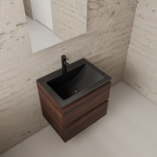 Badkamermeubel met wastafel⎢Mat Zwart⎢Gliss Project 60cm⎢Sonoma Choco