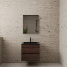 Badkamermeubel met wastafel⎢Mat Zwart⎢Gliss Project 60cm⎢Sonoma Choco