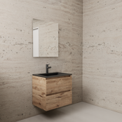 Badkamermeubel met wastafel⎢Mat Zwart⎢Gliss Project 60cm⎢Wellington Oak