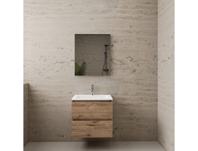 Badkamermeubel met wastafel⎢Mat Wit⎢Gliss Project 60cm⎢Wellington Oak