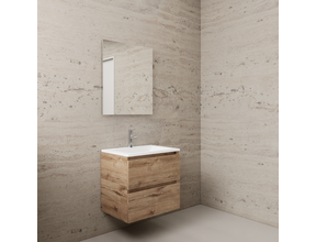 Badkamermeubel met wastafel⎢Wit⎢Gliss Project 60cm⎢Wellington Oak