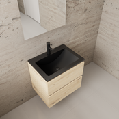 Badkamermeubel met wastafel⎢Mat Zwart⎢Gliss Project 60cm⎢Artisan Oak