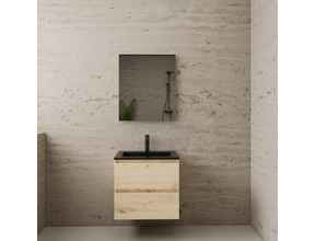 Badkamermeubel met wastafel⎢Mat Zwart⎢Gliss Project 60cm⎢Artisan Oak