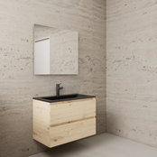 Badkamermeubel met wastafel⎢Artisan Oak - Mat Zwart⎢Gliss Project 80cm