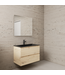 Badkamermeubel met wastafel⎢Artisan Oak - Mat Zwart⎢Gliss Project 80cm