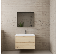 Badkamermeubel met wastafel⎢Artisan Oak - Mat Wit⎢Gliss Project 80cm