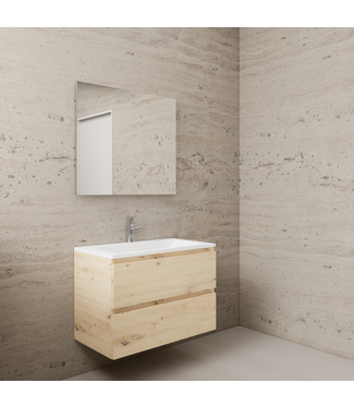 GLISS DESIGN Badkamermeubel met wastafel⎢Artisan Oak - Wit⎢Gliss Project 80cm