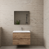 Badkamermeubel met wastafel⎢Wellington Oak - Mat Wit⎢Gliss Project 80cm