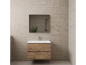 Badkamermeubel met wastafel⎢Wellington Oak - Mat Wit⎢Gliss Project 80cm