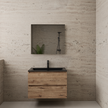 Badkamermeubel met wastafel⎢Wellington Oak - Mat Zwart⎢Gliss Project 80cm