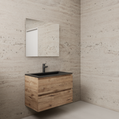 Badkamermeubel met wastafel⎢Wellington Oak - Mat Zwart⎢Gliss Project 80cm Badkamermeubel met wastafel⎢Wellington Oak - Mat Zwart⎢Gliss Project 80cm