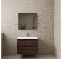Badkamermeubel met wastafel⎢Sonoma Choco - Mat Wit⎢Gliss Project 80cm