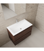 Badkamermeubel met wastafel⎢Sonoma Choco - Wit⎢Gliss Project 80cm