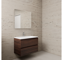 Badkamermeubel met wastafel⎢Sonoma Choco - Wit⎢Gliss Project 80cm