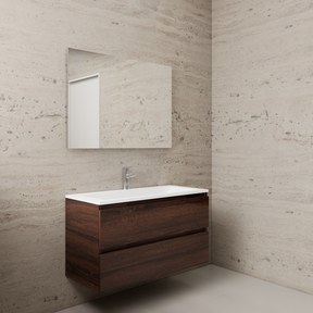 Badkamermeubel met wastafel⎢Sonoma Choco - Wit⎢Gliss Project 100cm