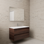 GLISS DESIGN Badkamermeubel met wastafel⎢Sonoma Choco - Wit⎢Gliss Project 100cm