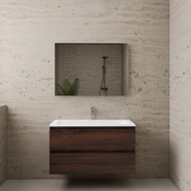 Badkamermeubel met wastafel⎢Sonoma Choco - Mat Wit⎢Gliss Project 100cm