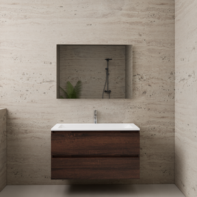 Badkamermeubel met wastafel⎢Sonoma Choco - Mat Wit⎢Gliss Project 100cm