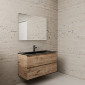 Badkamermeubel met wastafel⎢Wellington Oak - Mat zwart⎢Gliss Project 100cm