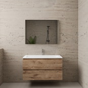 Badkamermeubel met wastafel⎢Wellington Oak - Wit⎢Gliss Project 100cm