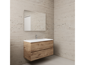 Badkamermeubel met wastafel⎢Wellington Oak - Wit⎢Gliss Project 100cm