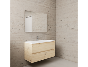 Badkamermeubel met wastafel⎢Artisan Oak - Wit⎢Gliss Project 100cm