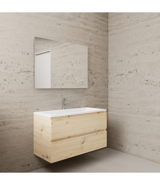 GLISS DESIGN Badkamermeubel met wastafel⎢Artisan Oak - Wit⎢Gliss Project 100cm