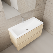 Badkamermeubel met wastafel⎢Artisan Oak - Mat Wit⎢Gliss Project 100cm Badkamermeubel met wastafel⎢Artisan Oak - Mat Wit⎢Gliss Project 100cm