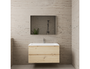 Badkamermeubel met wastafel⎢Artisan Oak - Mat Wit⎢Gliss Project 100cm