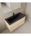 Badkamermeubel met wastafel⎢Artisan Oak - Mat Zwart⎢Gliss Project 100cm