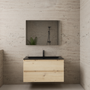 Badkamermeubel met wastafel⎢Artisan Oak - Mat Zwart⎢Gliss Project 100cm