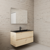 Badkamermeubel met wastafel⎢Artisan Oak - Mat Zwart⎢Gliss Project 100cm