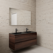 Badkamermeubel met wastafel⎢Sonoma Choco - Mat Zwart⎢Gliss Project 120cm