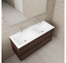 Badkamermeubel met wastafel⎢Sonoma Choco - Wit⎢Gliss Project 120cm