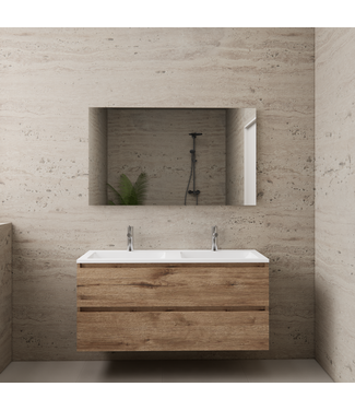 GLISS DESIGN Badkamermeubel met wastafel⎢Wellington Oak - Wit⎢Gliss Project 120cm