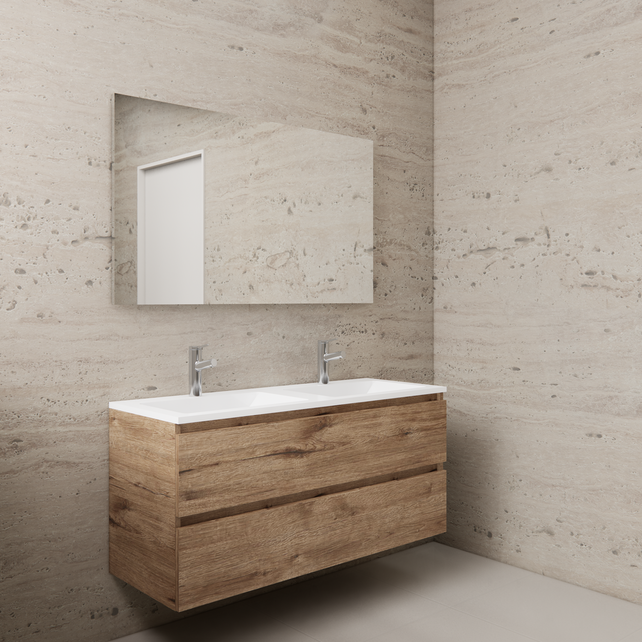 Badkamermeubel met wastafel⎢Wellington Oak - Wit⎢Gliss Project 120cm